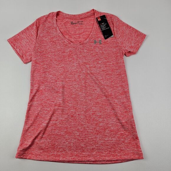 Under Armour UA Tech HeatGear Twist V-Neck Women's XS Short Sleeve Loose Fit New - Picture 1 of 9